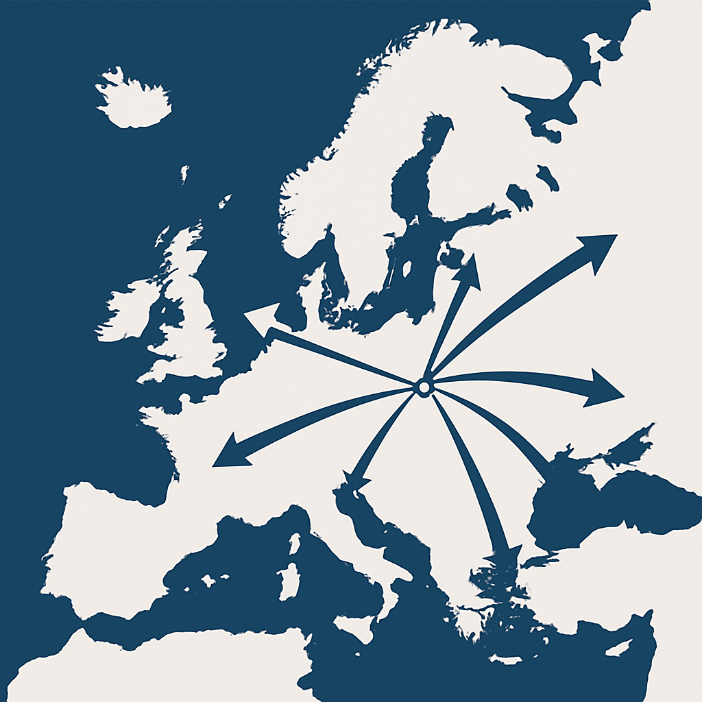 Mapa zasięgu Lot Trans w Europie
